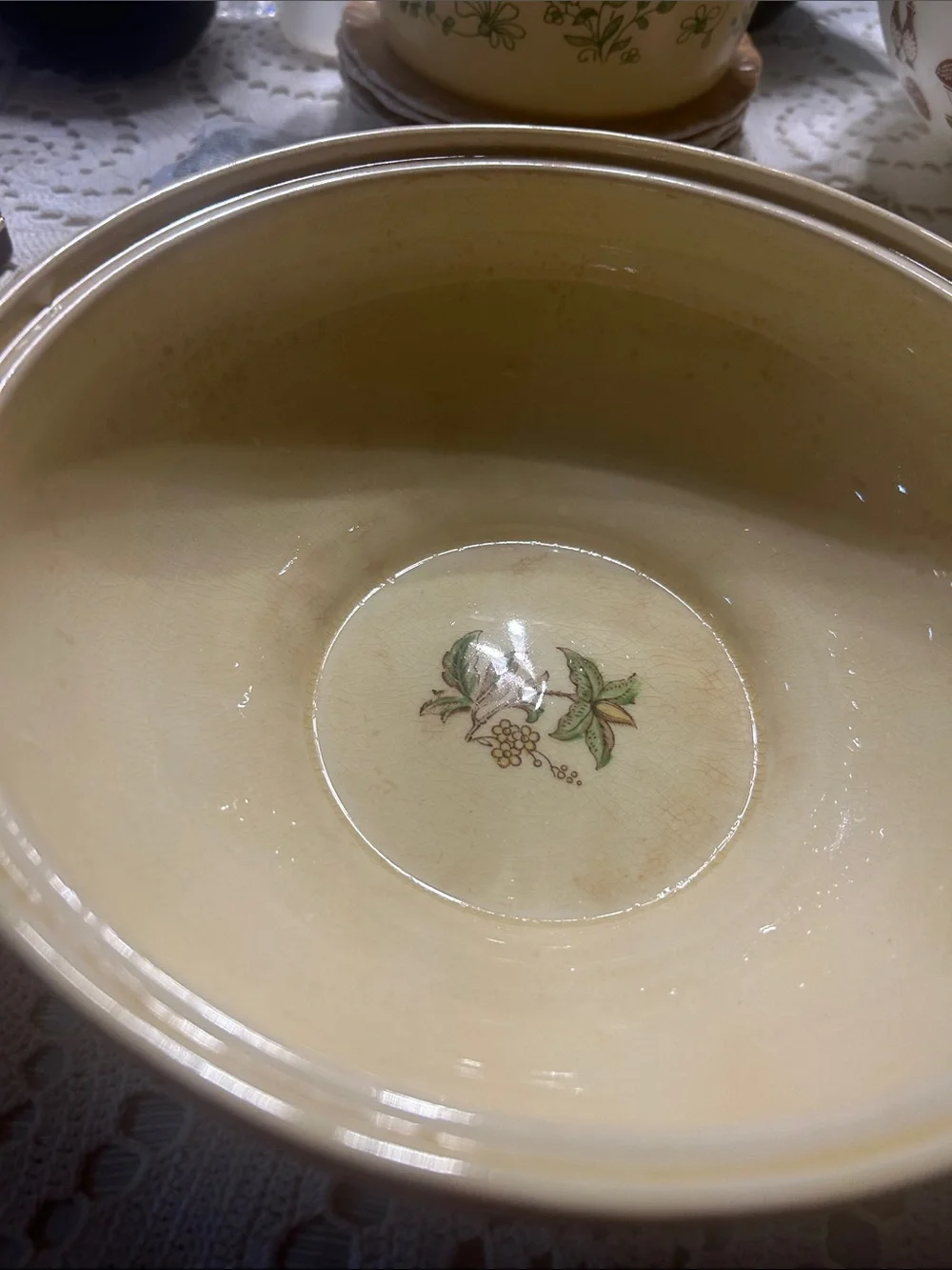 Original Clarice Cliff Floral Ceramic Covered Casserole !tureen.